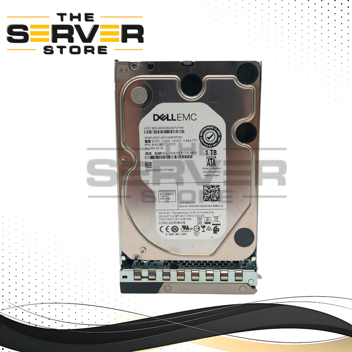 Dell HGST 1TB 7.2K 6Gb/s SATA 3.5" Enterprise HDD in Caddy HUS722T1TALA600, HNWHH, 0HNWHH