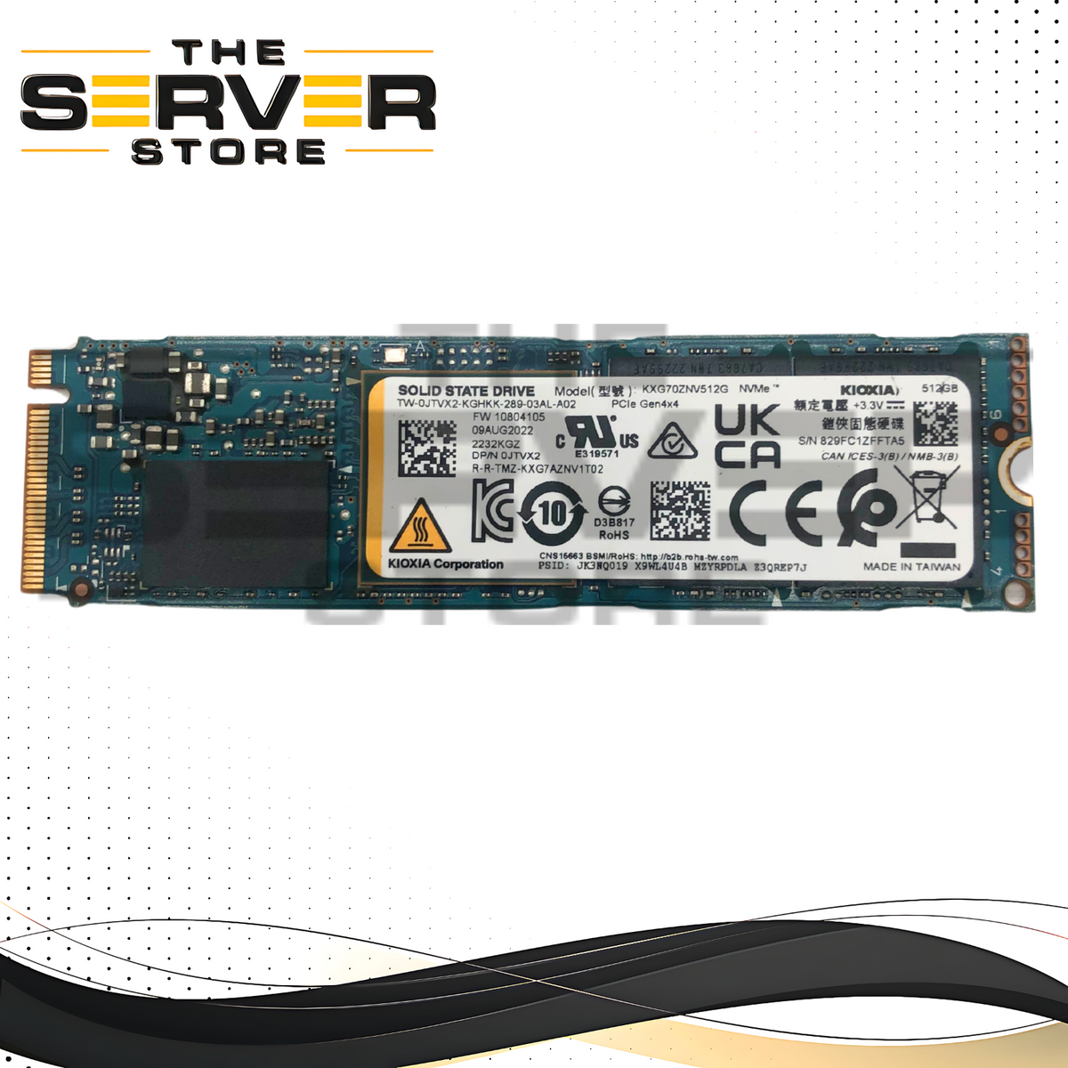 Dell KIOXIA 512GB Gen4 NVMe M.2 2280 SSD KXG70ZNV512G 0JTVX2 JTVX2
