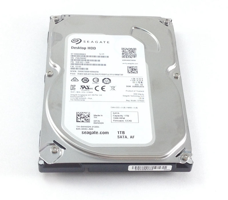 Dell Seagate 1TB 7.2K 6Gbps SATA 3.5'' HDD Hard Drive (0WN524)