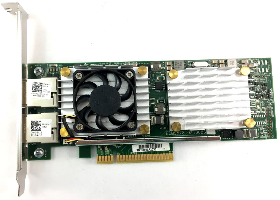 Dell Broadcom 57810 Dual Port 10GbE Base-T RJ-45 CNA Network Adapter (0W1GCR)