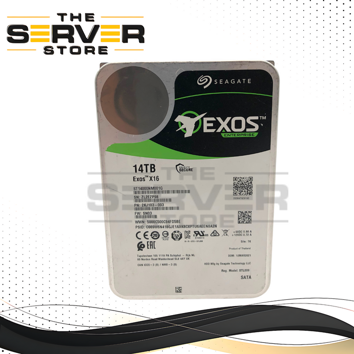 Seagate Exos X16 14TB 7.2K SATA 6Gbs 3.5 Enterprise HDD 2KJ103-003 ST14000NM001G