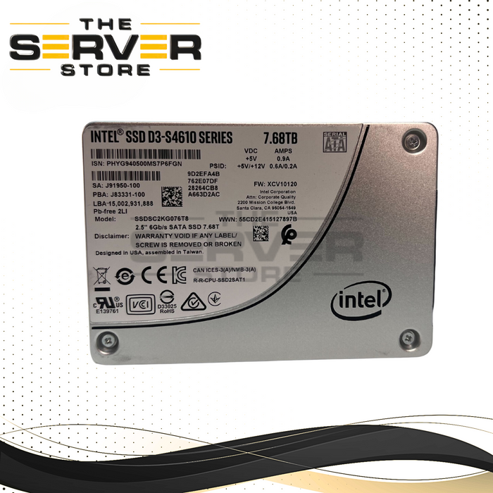 INTEL D3-S4610 7.68TB SATA 6GBPS 2.5" SSD Solid State Drive (SSDSC2KG076T8)