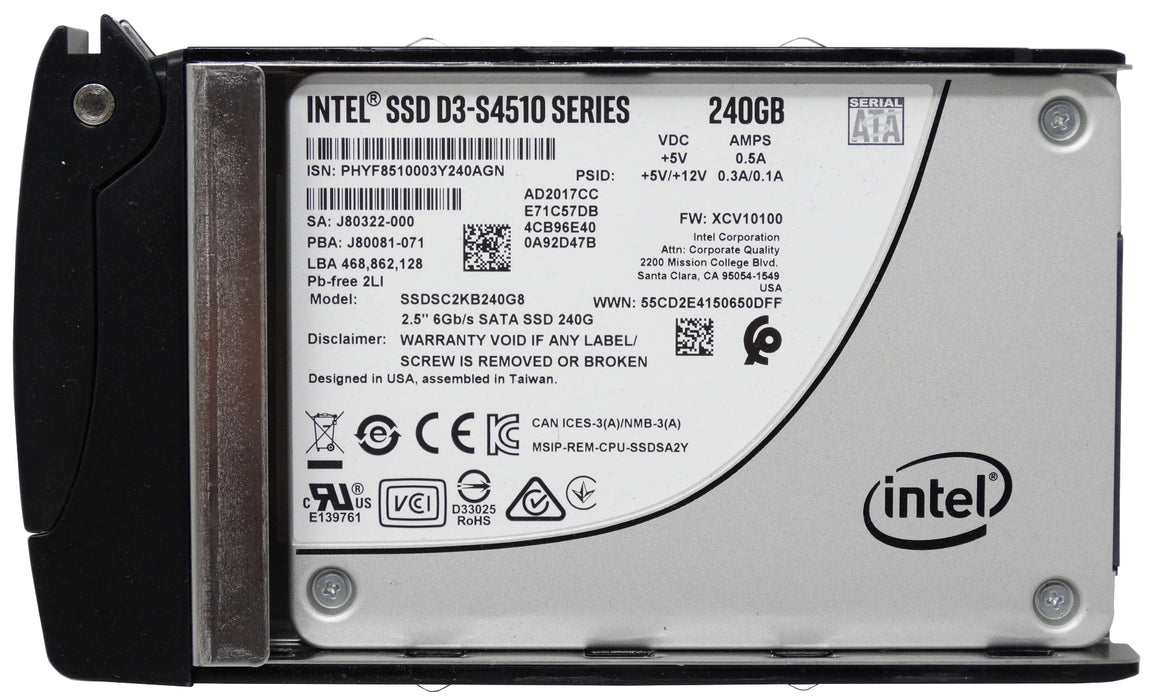 Intel D3-S4510 Series 240GB TLC SATA 6Gbps 2.5'' SSD Solid State Drive (SSDSC2KB240G8)