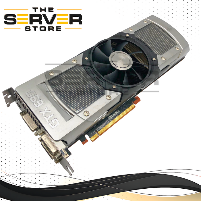 NVIDIA GeForce GTX 690 4GB GDDR5 (2GB per GPU) Kepler Dual-GPU "SLI on a Card" Gaming Graphics Card. P/N: GTX-690, 180-12000-1102-A02, 699-12000-0000-201.
