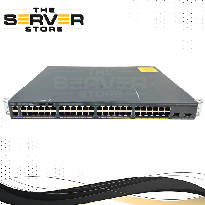 (AS IS ) Cisco Catalyst 2960X Series 48-Port Gigabit Ethernet (GigE) PoE+ Switch with 740W Power Budget, 2x 10 Gigabit SFP+ Uplink Ports, and Front-to-Back Airflow. P/N: WS-C2960X-48FPD-L.