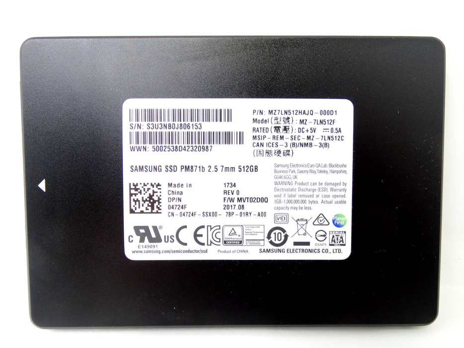 Dell 512GB 6GB/s SATA 2.5'' SSD Solid State Drive (MZ-7PD512BW)