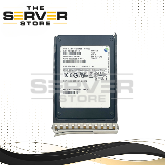Samsung 7.68TB SAS 12G RI 2.5" 15mm SSD PM1633a MZ-ILS7T60 Series For Cisco UCS Server (with Cisco Tray)