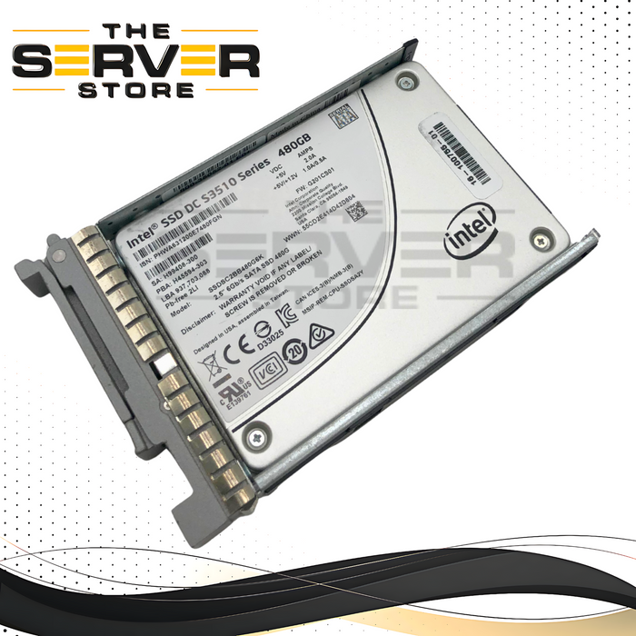Cisco Intel DC S3510 480GB SATA 6Gb/s 2.5-inch SFF Enterprise Solid State Drive (SSD) in Caddy. Cisco P/N: 16-100755-01.