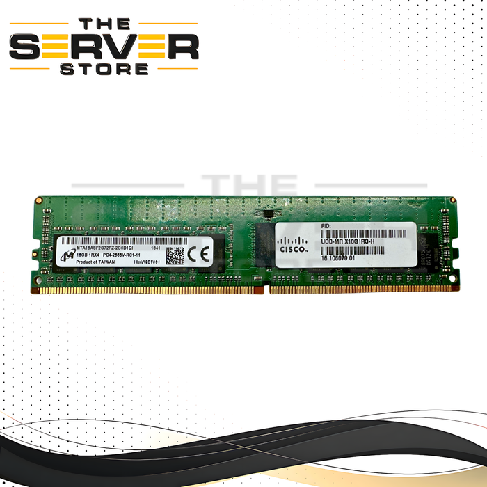 Cisco 16GB 1Rx4 DDR4-2666V PC4-21300 ECC Registered Memory Micron MTA18ASF2G72PZ-2G6D1-CISCO
