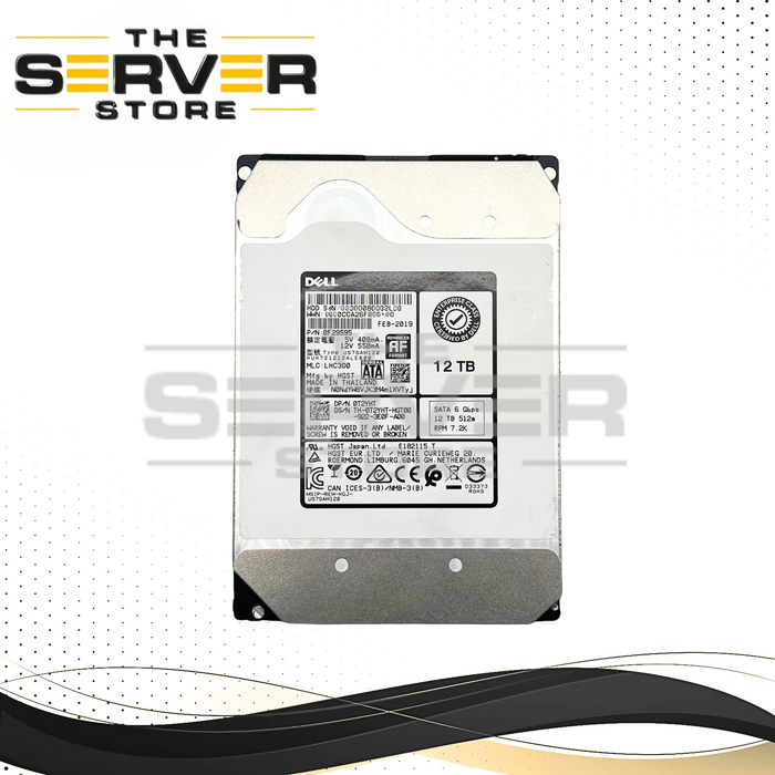 Dell EMC 12TB SATA 6G 7.2K RPM 3.5" HDD WD Ultrastar DC HC520 HUH721212ALE600 0T2YHT T2YHT