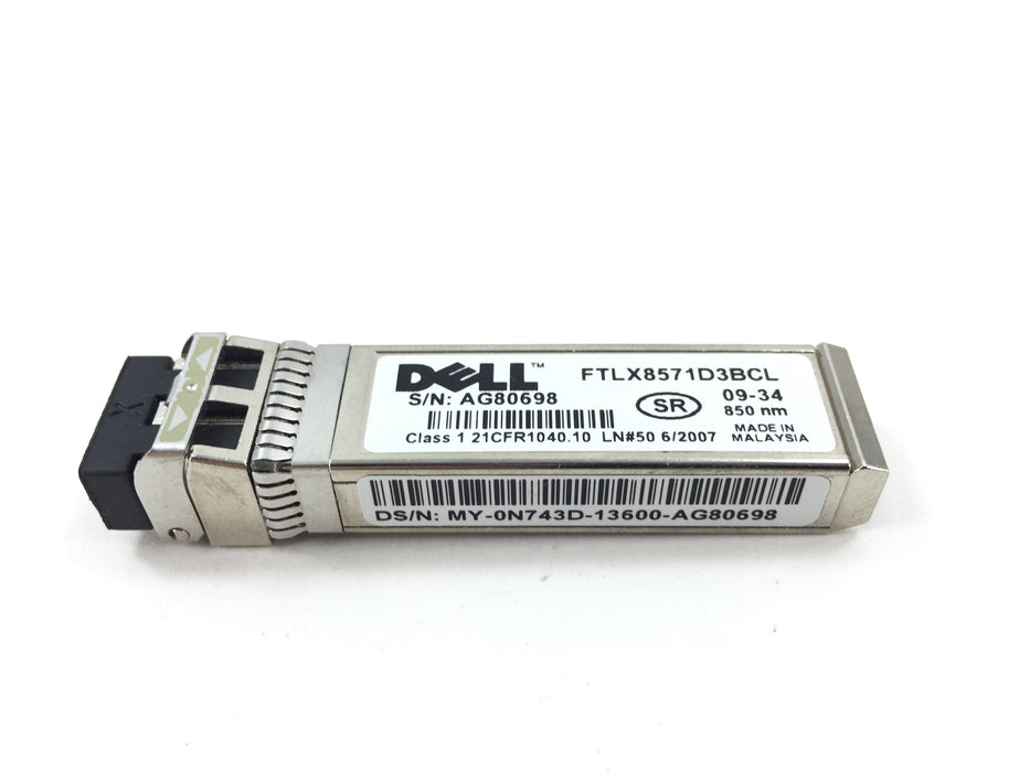 Dell Finisar 10Gb/s 850Nm SFP+ Optical Transceiver (N743D)