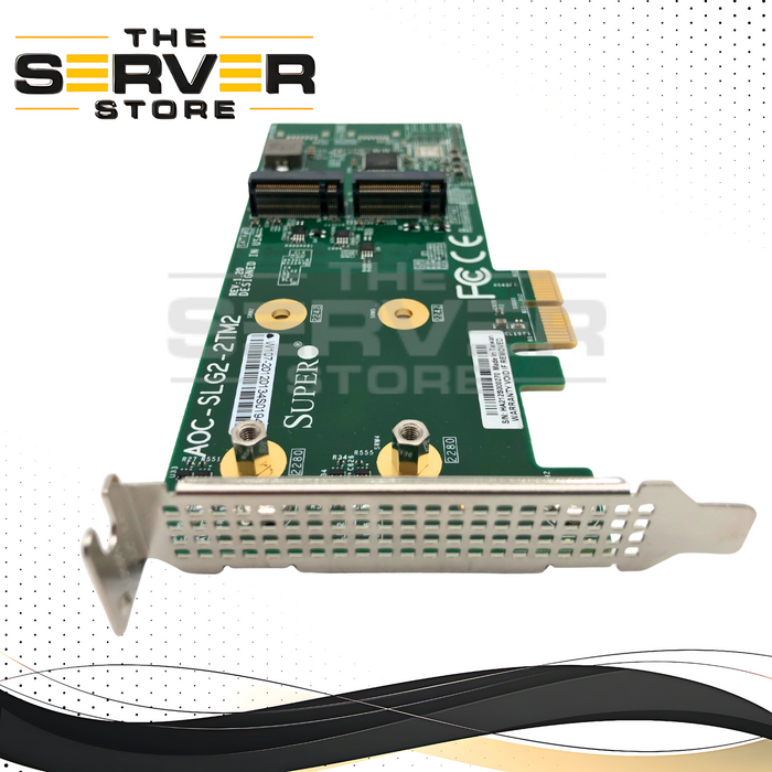 Supermicro Dual M.2 SATA & 2-Port SATA III 6Gb/s RAID Controller Card with Low Profile Bracket. RAID 0, 1, 10. Marvell 88SE9230. P/N: AOC-SLG2-2TM2.
