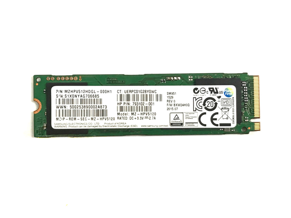 Samsung SM951 512GB SSD PCIe M.2 Solid State Drive (MZHPV512HDGL)