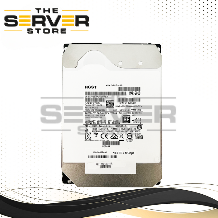 HGST 10TB SAS 12G 7.2K 512e MLC LFF 3.5" HDD (HARD DRIVE ONLY) HUH721010AL5204 0F27375 E-X4111A