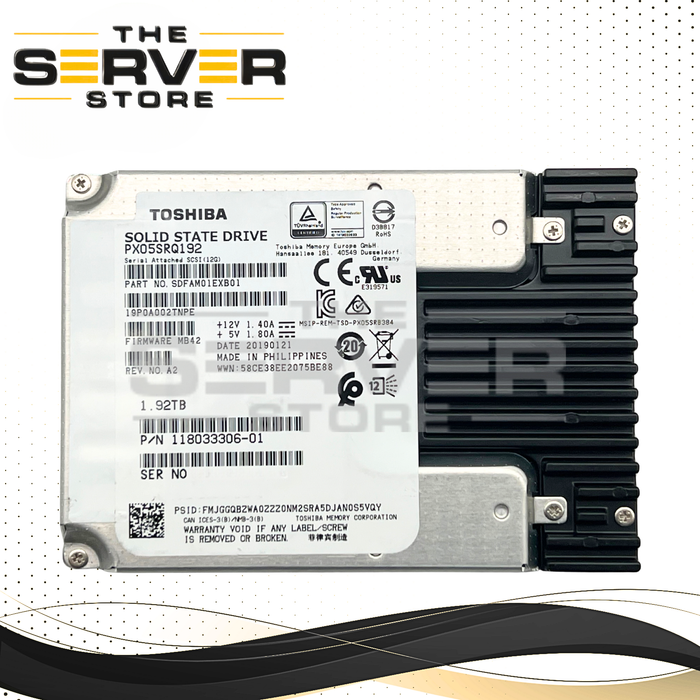 (69% Below Health) EMC 1.92TB SAS 12G RI SFF 2.5" 15mm SED SSD Toshiba PX05S Series PX05SRQ192 118033306-01