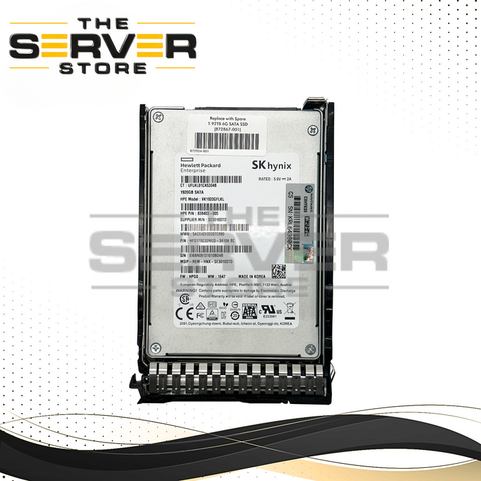 HPE 1.92TB SATA 6G RI SFF SC 2.5" SSD 872056-001 871771-B21 871770-B21 (Exact SSD )