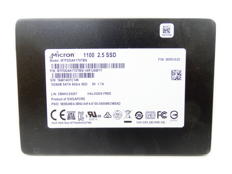 Micron 1100 Series 1TB 6Gbps SATA 2.5'' SFF SSD (MTFDDAK1T0TBN)