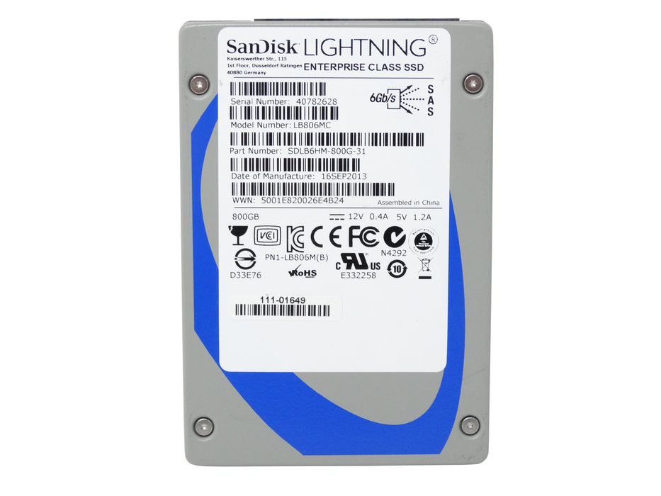 Sandisk LIGHTNING 800GB 6Gb/s 2.5'' SAS Solid State Drive SSD (LB806MC)