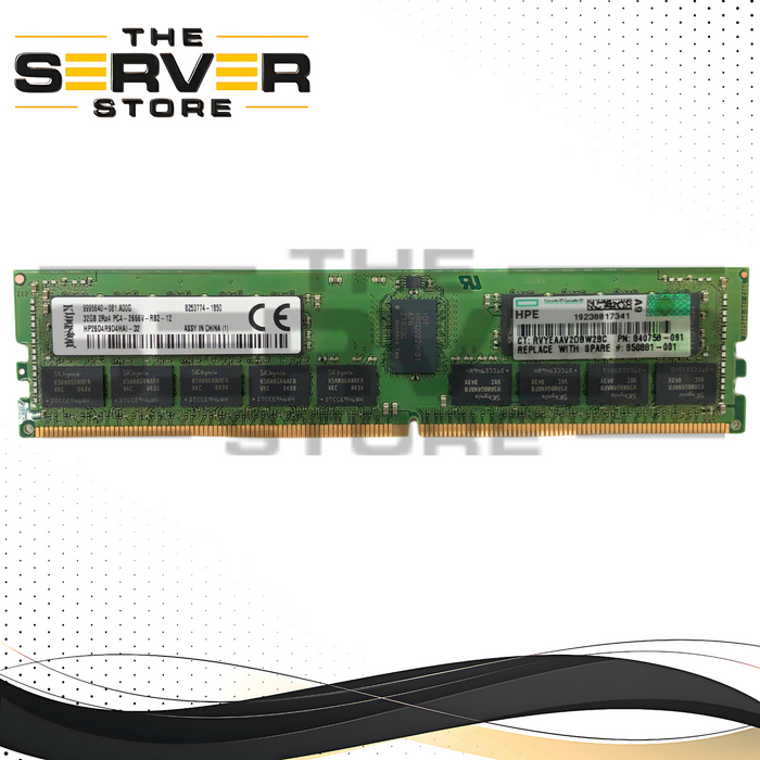 HPE 32GB 2Rx4 DDR4-2666V PC4-21300 ECC Registered Memory Kingston HP26D4R9D4HAI-32 815100-B21 850881-001 840758-019