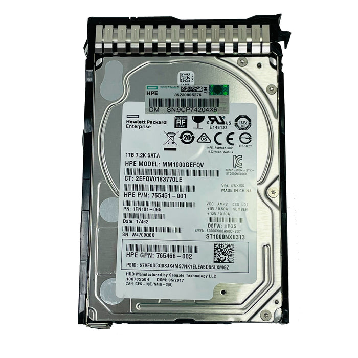 HP 1TB 7.2K 6Gbps 512e MDL SC SATA 2.5'' HDD Hard Drive (765868-001)