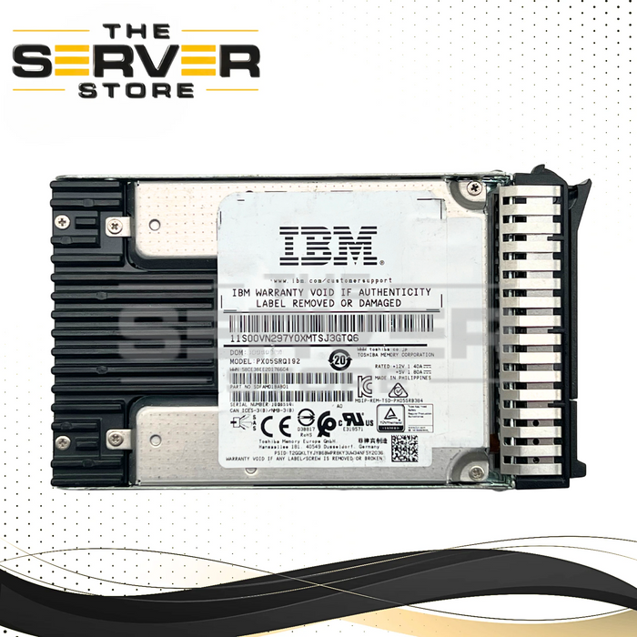 IBM 1.92TB SAS 12G RI SFF 2.5" 15mm SED SSD Toshiba PX05S Series PX05SRQ192 00VN297 (Lenovo Tray Included)
