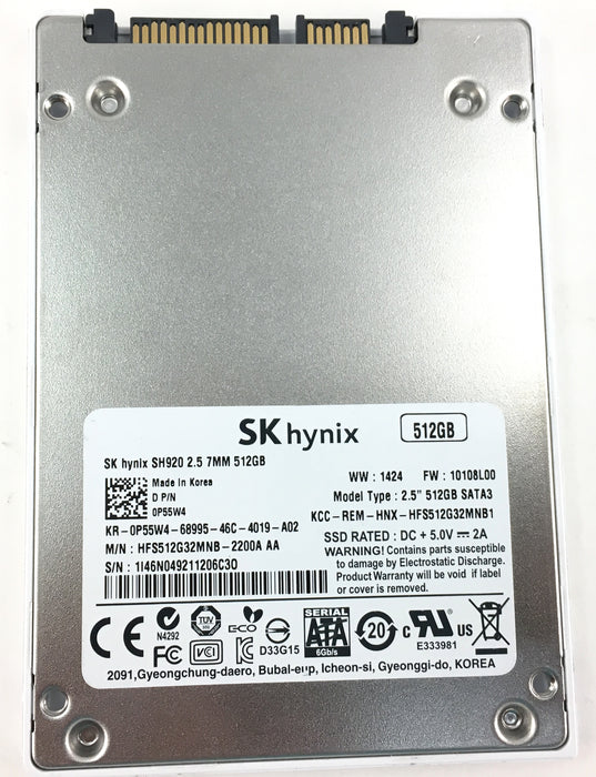 Dell SK Hynix SH920 512GB 6Gbps SATA 2.5'' SSD Solid State Drive SSD (0P55W4)