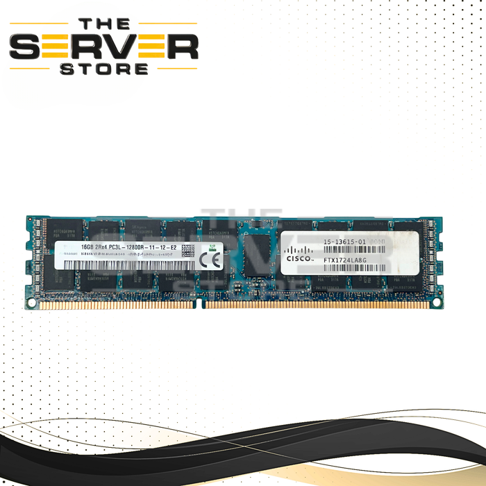 Cisco 16GB 2Rx4 DDR3-1600 PC3-12800 ECC Registered Memory 15-13615-02 UCS-MR-1X162RY-A
