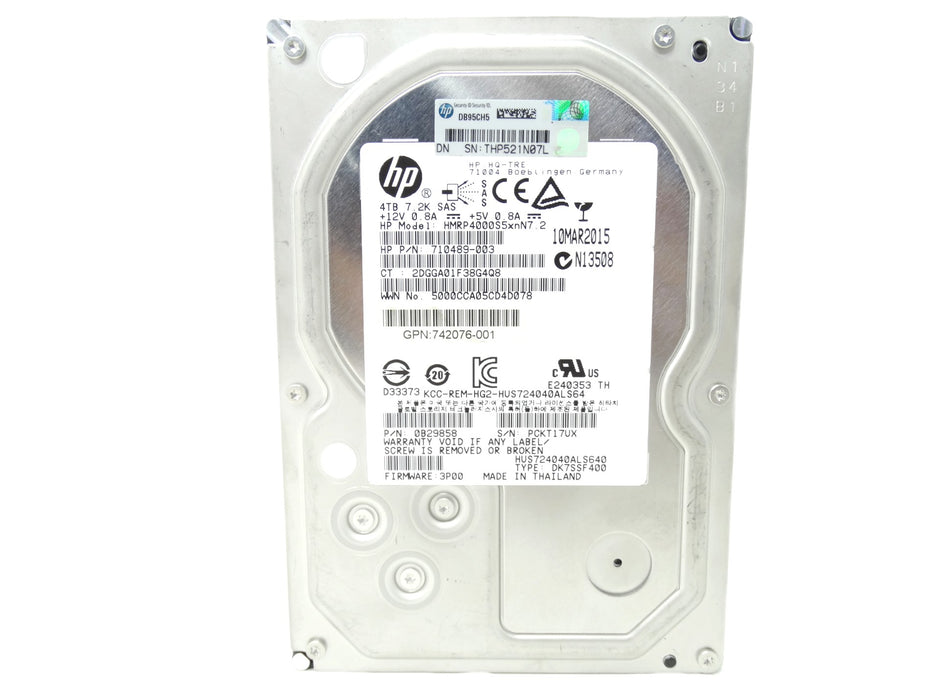 HP 4TB 7.2K 6GB/s SAS 3.5'' HDD Hard Drive (710489-003)