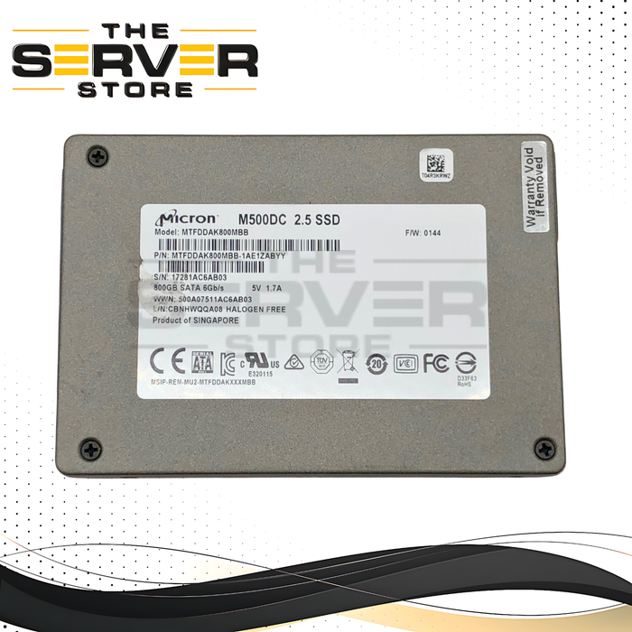 Micron M500DC 800GB MLC NAND SATA III 6Gb/s 2.5" Inch High Endurance Solid State Drive (SSD). 7mm Form Factor. P/N: MTFDDAK800MBB.