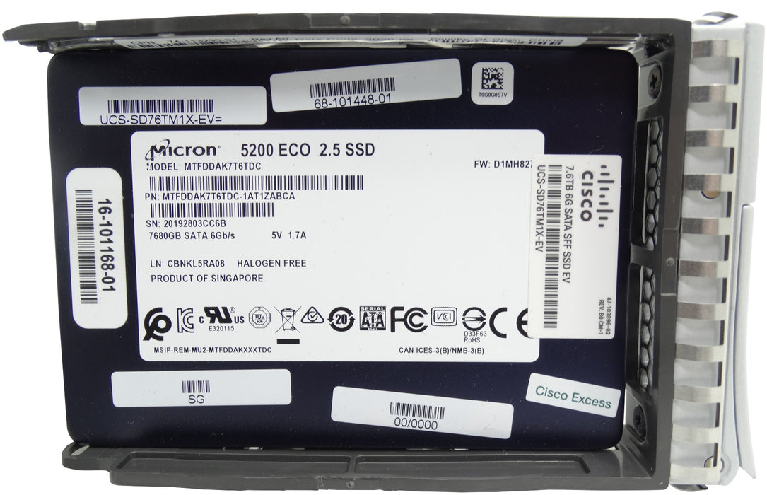 Cisco 7.68TB 2.5'' SATA 6Gb/s SSD Solid State Drive (UCS-SD76TM1X-EV)