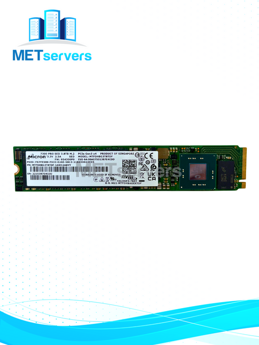 Micron 7300 PRO SED 3.84TB NVMe PCIe Gen3 x4 M.2 SSD Solid State Drive (MTFDHBG3T8TDF-1AW12ABYY)