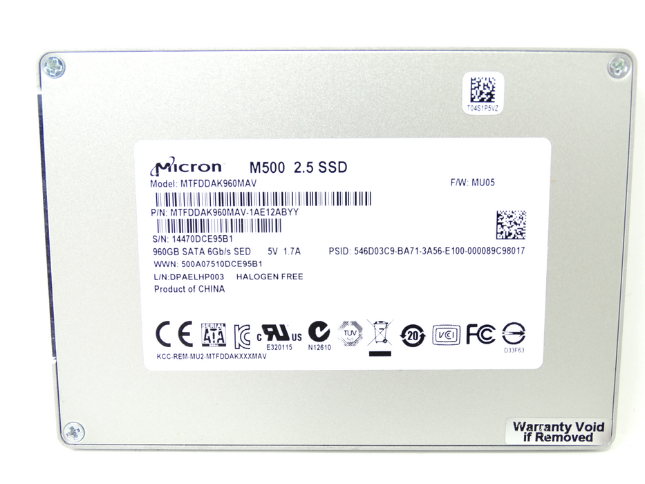 Micron M500 960GB 6GB/s 2.5'' SATA SSD Solid State Drive (MTFDDAK960MAV-1AE12ABYY)