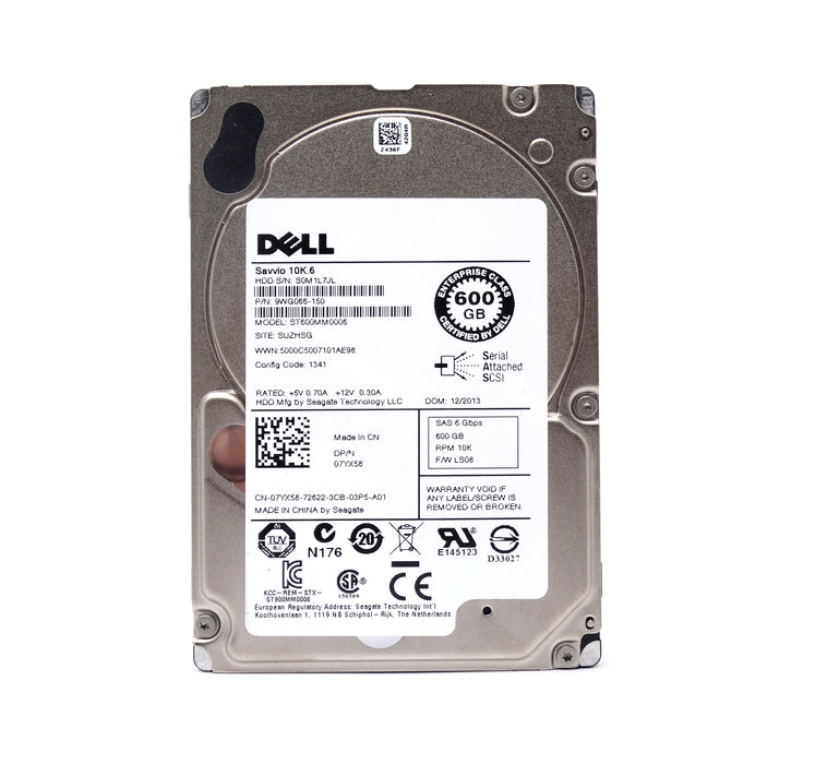 Dell Enterprise 600GB 10K 6Gbps 64MB SAS 2.5'' Hard Drive (9WG066-150)