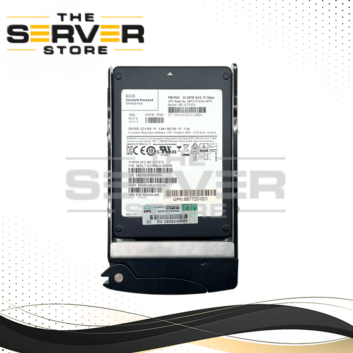Samsung 15.36TB SAS 12G RI SFF 2.5" SED (512e) SSD PM1643 Series MZILT15THMLA MZ-ILT15T0 For Supermicro Server (Supermicro Tray Included)