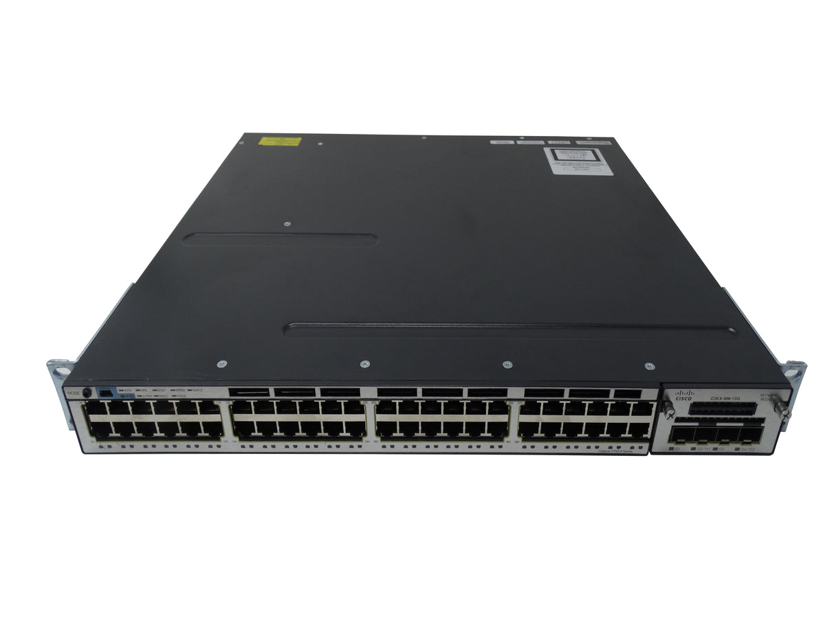 V02 Cisco Catalyst 3750X-48T-S 48 Port Gigabit Switch w/ 2x C3KX-PWR-3 ...