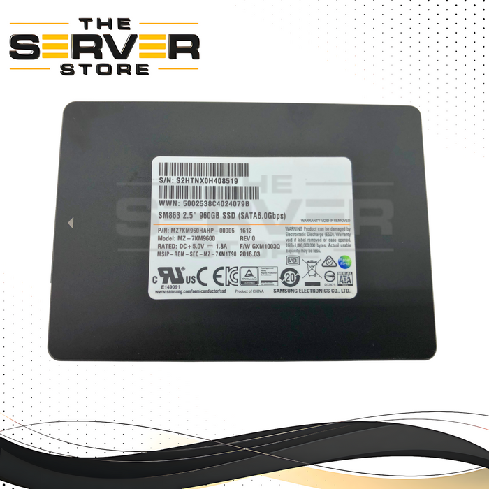 Samsung SM863 960GB SATA 6Gb/s Read Intensive 2.5" SFF SSD MZ7KM960HAHP