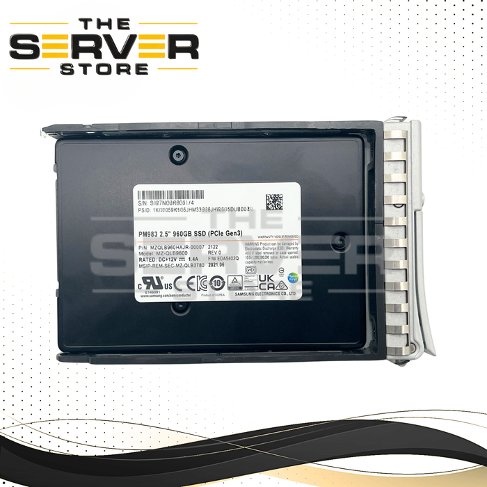 Samsung 960GB NVMe U.2 PCIe Gen 3.0 x4 SFF 2.5" 7mm RI SSD PM983 Series MZQLB960HAJR  for Cisco UCS Series Server