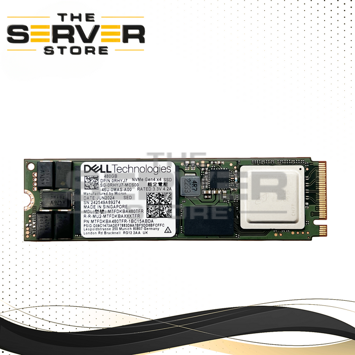 Dell 480GB NVMe 2280 M.2 RI PCIe Gen 4.0 x4 SED SSD Micron Pro 7450 MTFDKBA480TFR 0RHYJ7 RHYJ7
