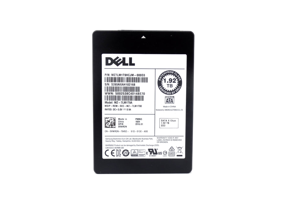 Dell Enterprise PM863 1.92TB 6Gbps SATA 2.5'' SSD Solid State Drive (400-ALFT)