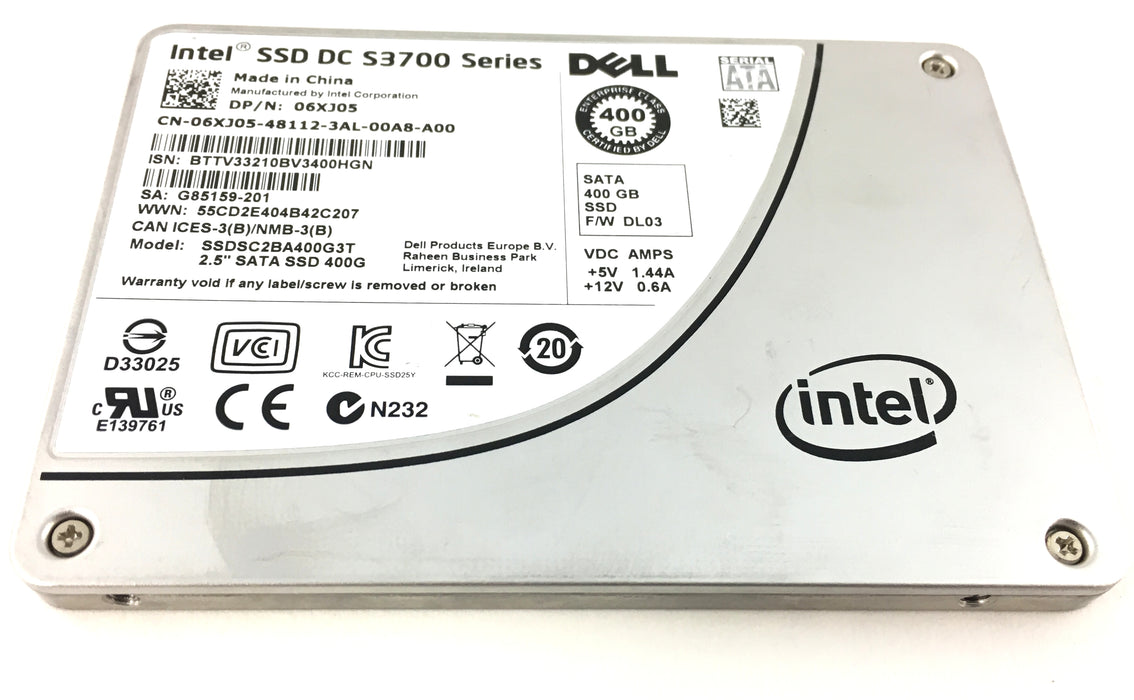 DELL Intel DC S3700 400GB 6G SFF 2.5'' SATA SSD SSDSC2BA400G3T (SSDSC2BA400G3T-DELL)