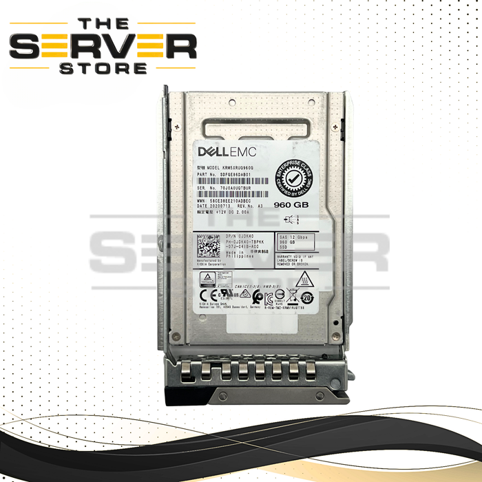 Dell EMC 960GB SAS 12Gbps RI SFF 2.5" SSD KRM5XRUG960G Kioxia RM5 0JDK40 JDK40