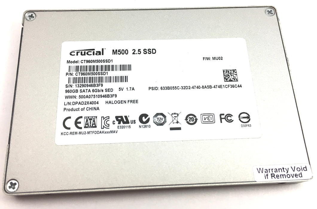 Crucial M500 960GB 6Gbps SATA 2.5'' Solid State Drive SSD (M500)