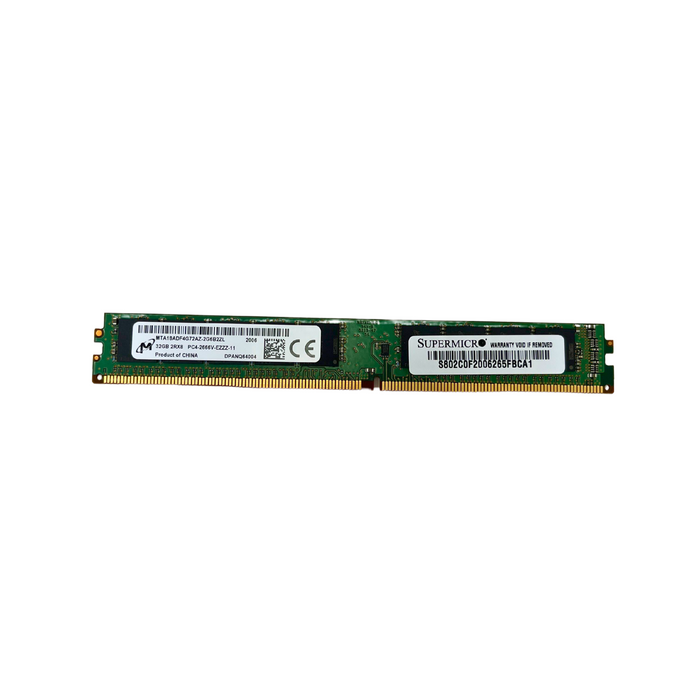 Micron 32GB 2Rx8 PC4-2666V-E DDR4  ECC Unbuffered DIMM VLP Memory (MTA18ADF4G72AZ-2G6B2)