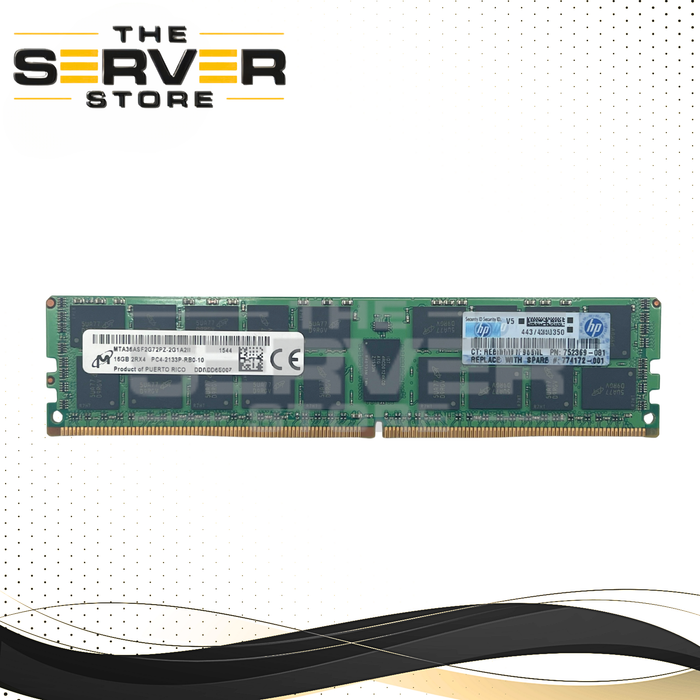 HPE 16GB 2Rx4 DDR4-2133P ECC Registered Memory Micron MTA36ASF2G72PZ-2G1A2 752369-081 726719-B21 774172-001