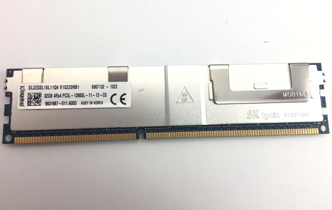 V15220NB1 Kingston 32GB 4Rx4 PC3L-12800L DDR3 ECC Registered Memory (SL32D3L16L11Q4 V15220NB1)