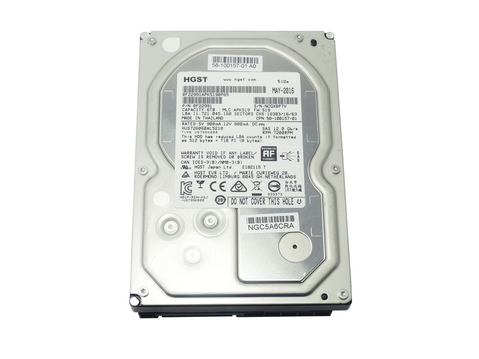 HGST Ultrastar 7K6000 6TB 7.2K RPM SAS 12Gb/s 3.5'' HDD (58-100157-01)