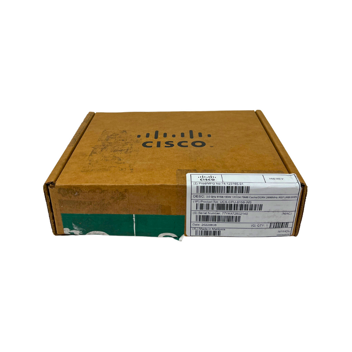 Cisco Intel Xeon PLATINUM 8158 12 CORE 3.00GHZ 24.75MB L3 CACHE TDP 150W FCLGA3647 Processor (UCS-CPU-8158-WS)