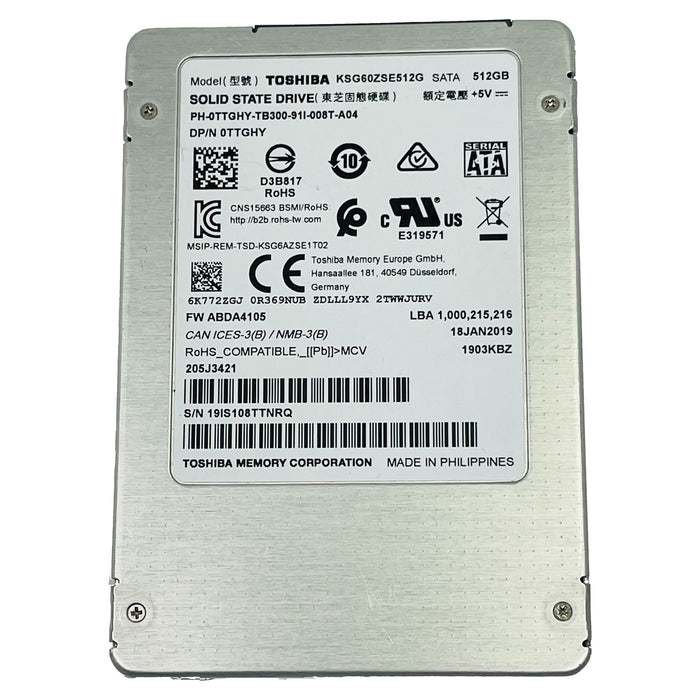 Dell 512GB 2.5'' 6Gb/s SATA Solid State Drive SSD (KSG60ZSE512G)