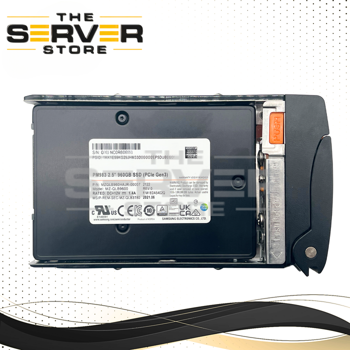 Samsung 960GB NVMe U.2 PCIe Gen 3.0 x4 SFF 2.5" 7mm RI SSD PM983 Series MZQLB960HAJR for Supermicro Server