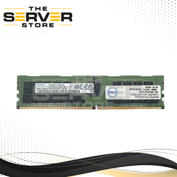Dell 32GB 2Rx4 DDR4-3200AA PC4-25600 ECC Registered Memory Samsung M393A4K40DB3-CWE SNP75X1VC/32G